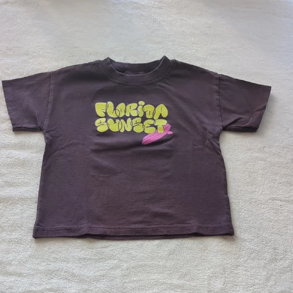 Zara Kids Chocolate Brown'Florida Sunset' Tee - Picture 2 of 7
